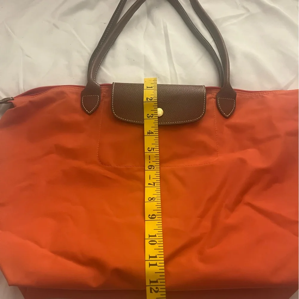 Longchamp Le Pilage Orange Tote Bag - Picture 9 of 10